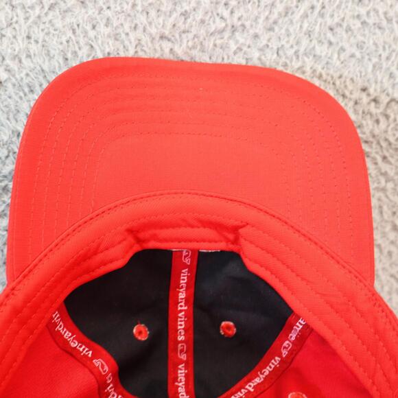 Vineyard Vines Dad Hat Red Canvas Adjustable Strapback Cap - Picture 6 of 7